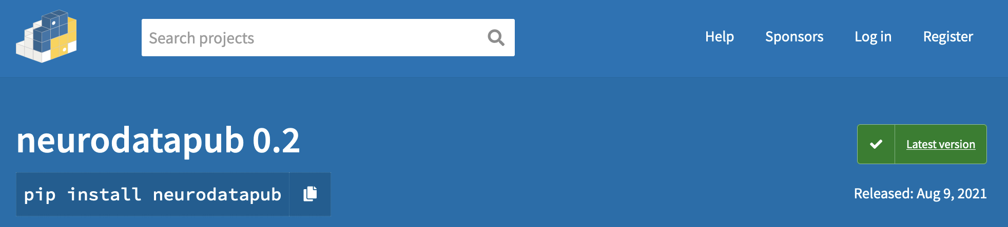 NeuroDataPub PyPI page